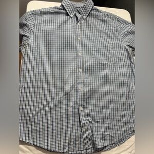 Croft & Barrow Men's Navy and White Plaid Shirt